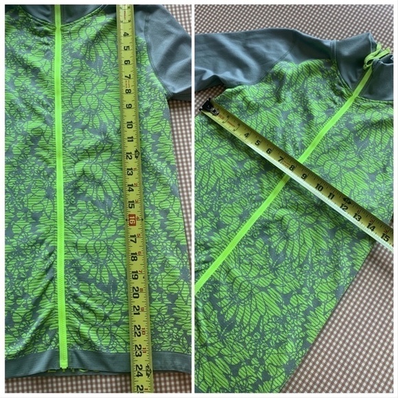 Fabletics gray/neon full zipper jacket. Medium - Picture 9 of 9